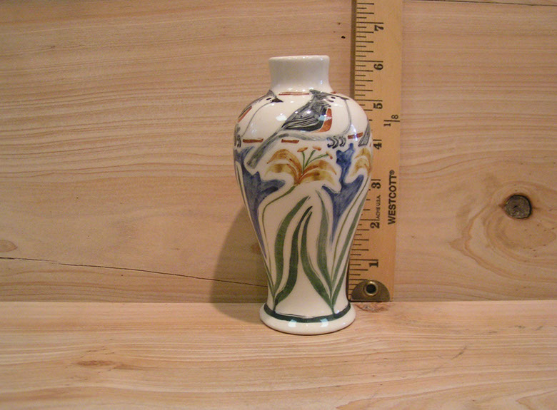 Adele Decorated Vase Titmice